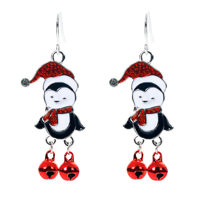 Christmas Crutches Socks Santa Claus Wreath Earrings