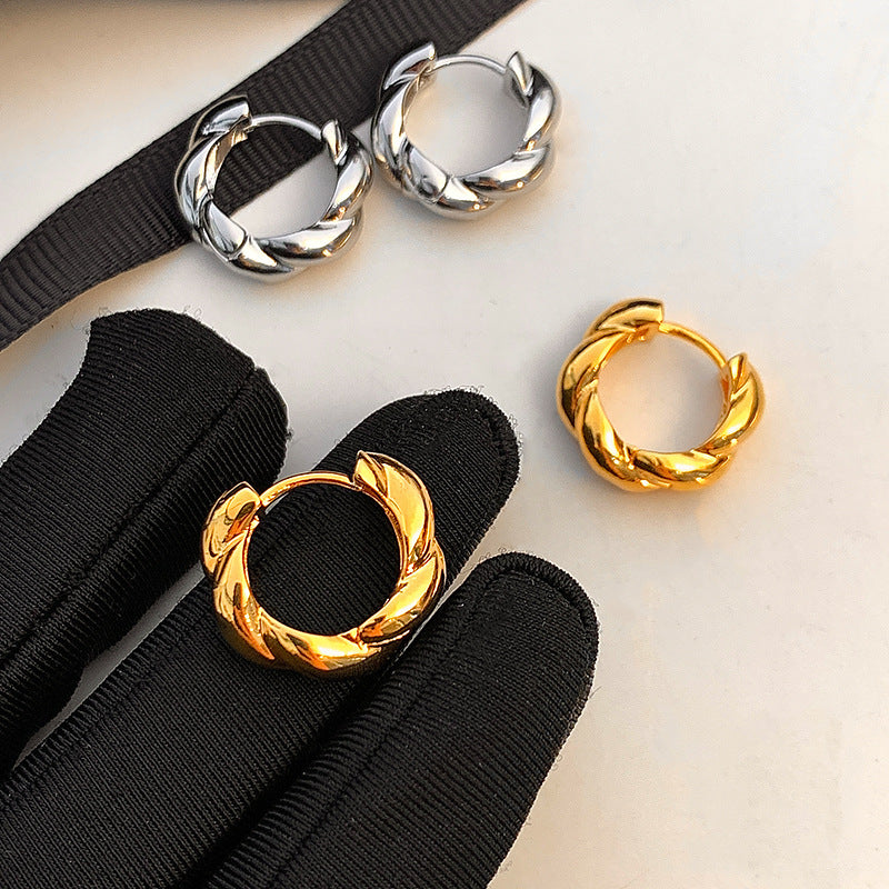 Rope Hoop Female Light Luxury Minority Design Earrings