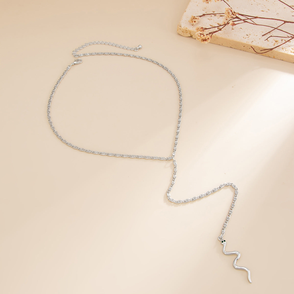 Metal Snake Female Fashion Geometry Pattern Y-shaped Chain Necklace