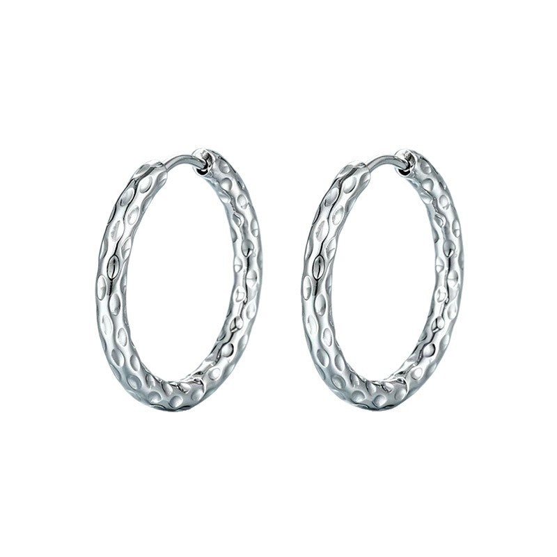 Titanium Steel Round Ear Clip Fashion Unisex Stainless Batch Earrings