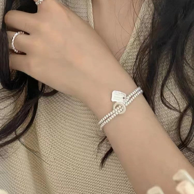 You Deserve To Be Loved Double Layer Sliver Beads Letter Bracelet