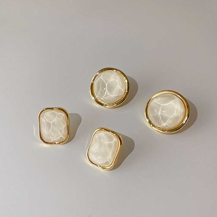 Women's Needle Round Opal Stone Ear Retro Rings