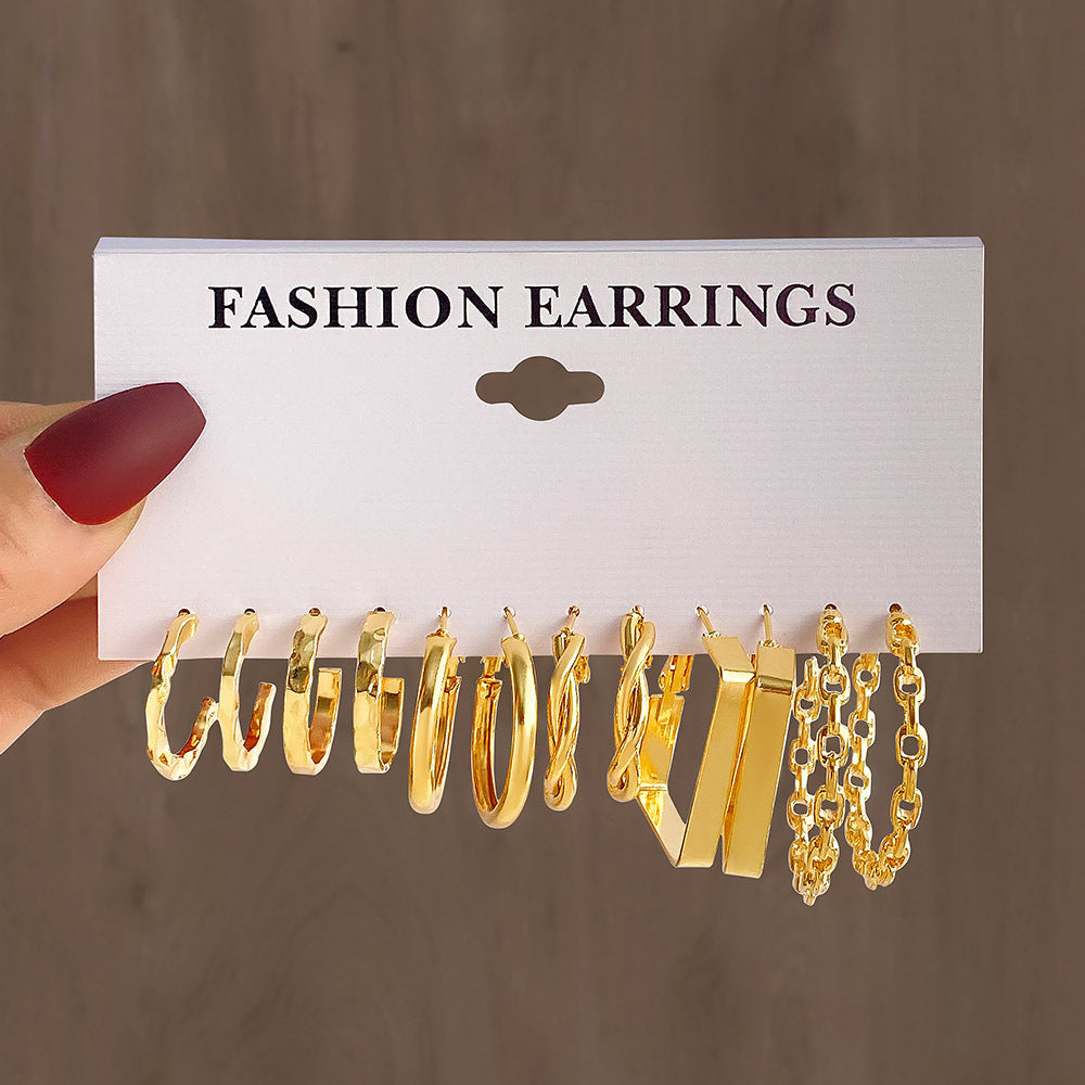 Shaped Plain Half Combination Gold Small Beads Pearl Earrings