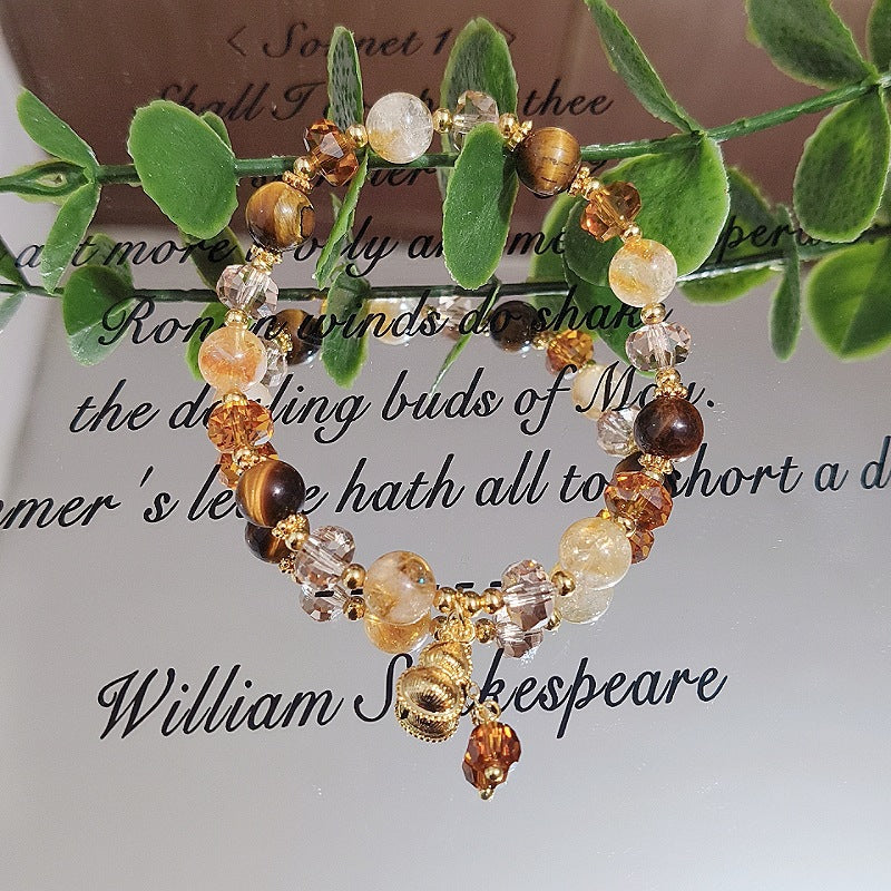 Natural Crystal Lucky Vintage Gourd Well Content Girlfriend Bracelets