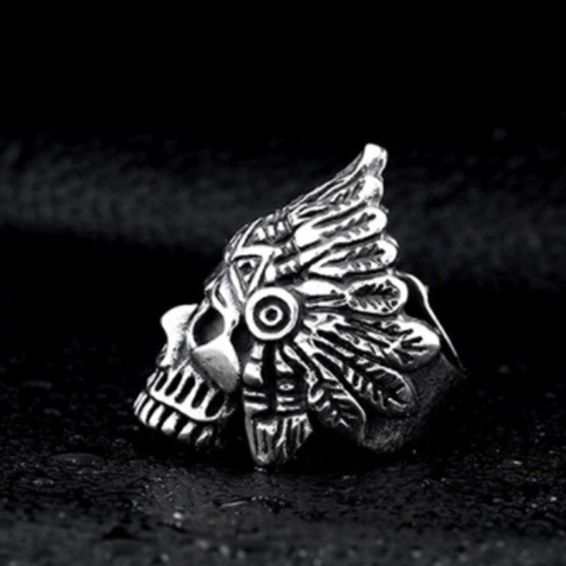 Indian Skull Punk Crowe Trendy Male Rings
