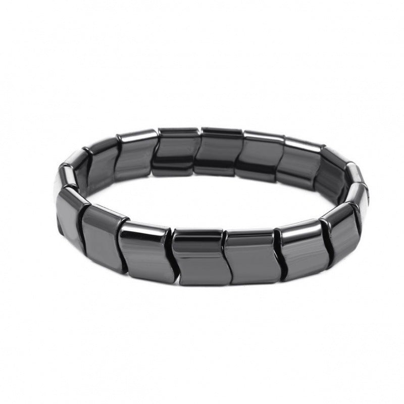 Men's Magnetic Haematite Energy Geometric Shape Titanium Steel Bracelets