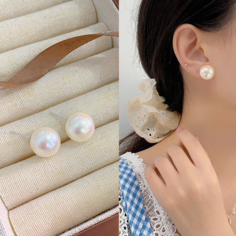 Cheng Pearl Pure Sier High-grade Light Earrings