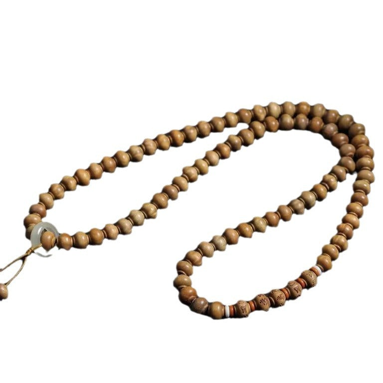 Women's & Men's Natural Green Sandalwood Old Materials Beads Crafts Hand Toy Bracelet