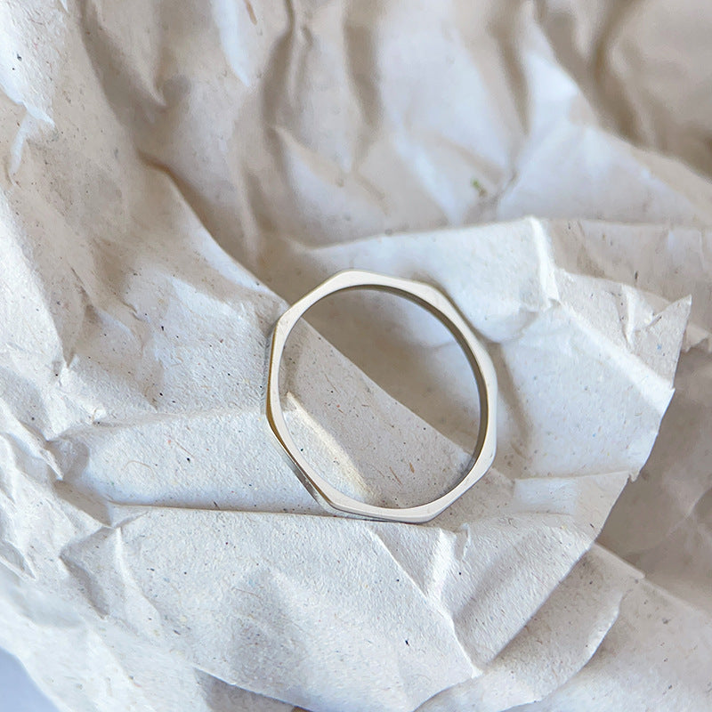 Flash Fine Circle Female Titanium Steel Ring