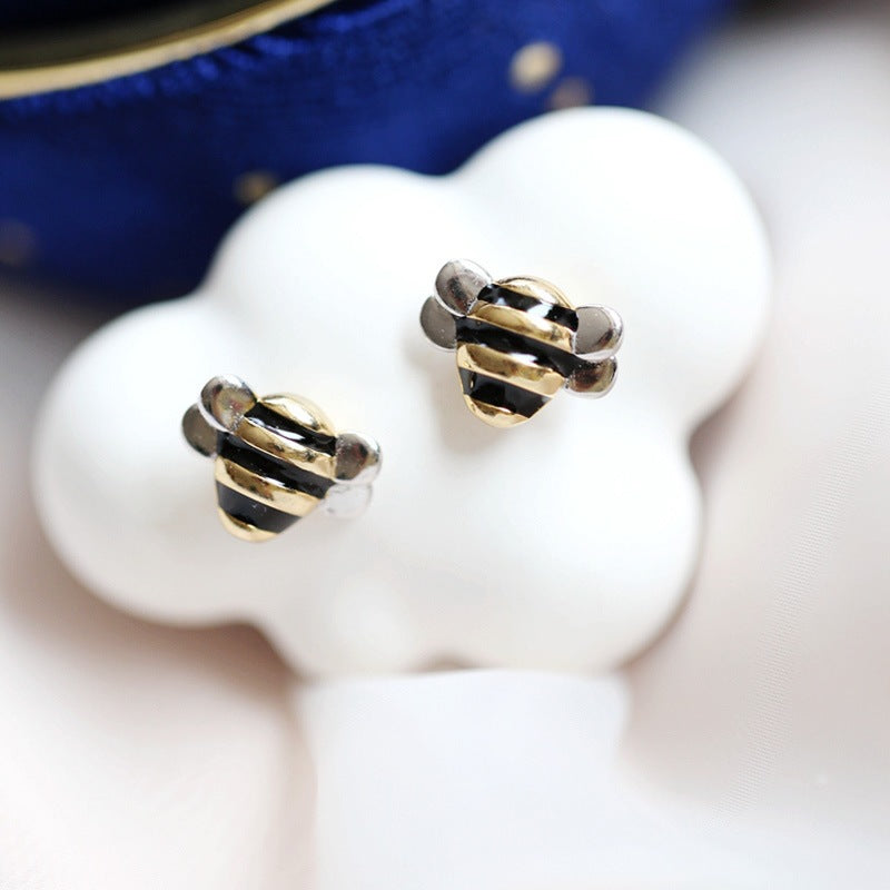 Ear Female Sweet Temperamental Mini Stereo Stud Earrings