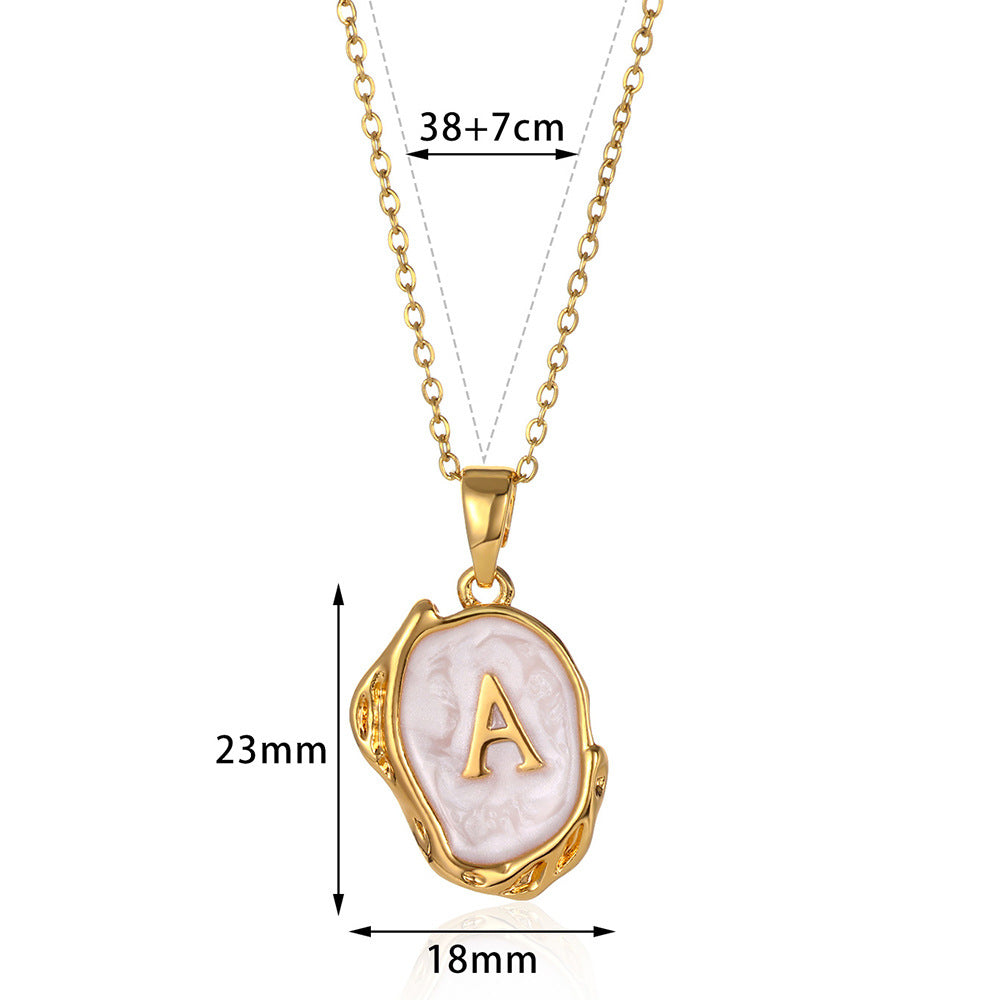 Women's Summer Wind English Letters Drop Oil Necklaces