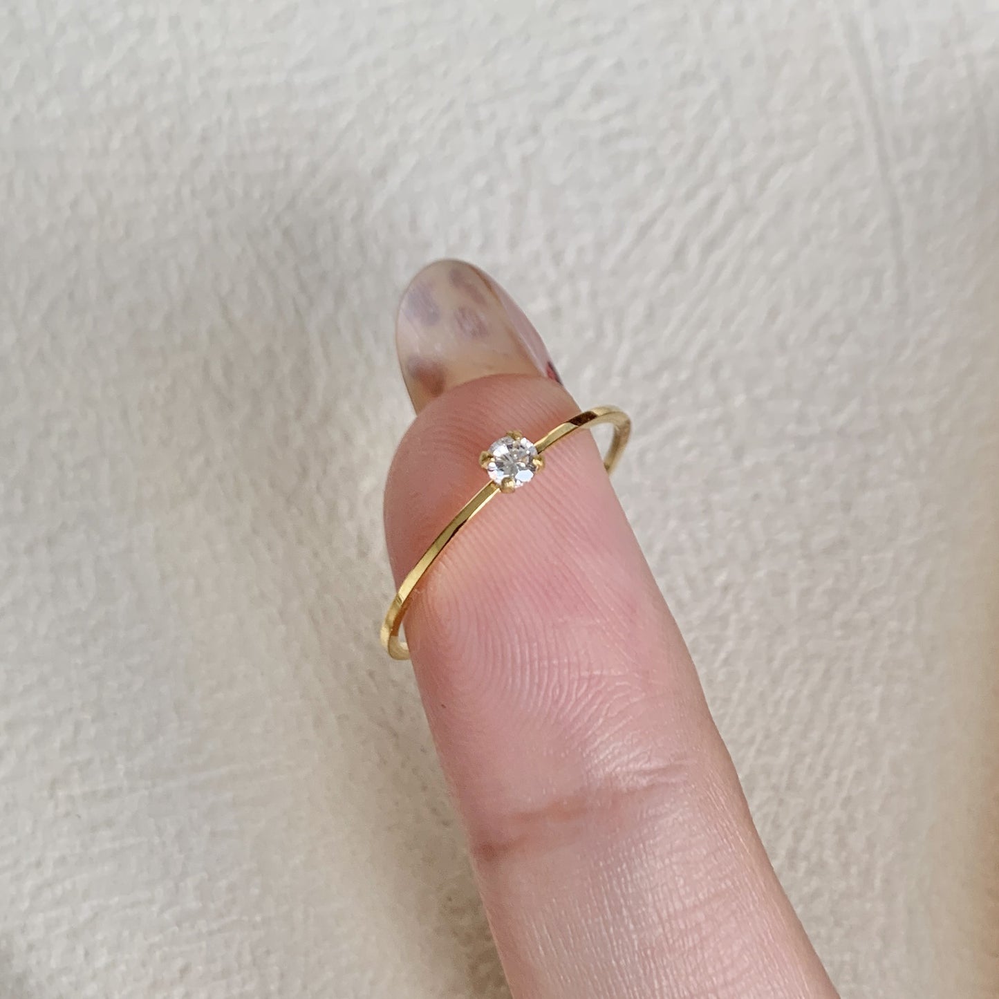 Fine Small Diamond Mini Zircon Light Luxury Advanced Simple Style Rings