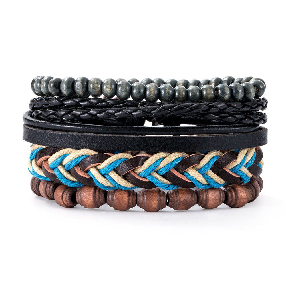 Women's & Men's Ornament Simple Hand Woven Rope Leather Bracelets