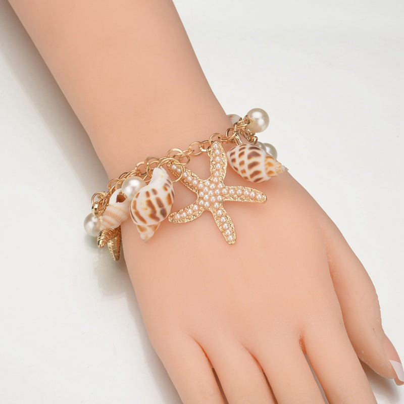 Women's Style Fashion Tidal Ocean Boho Conch Starfish Bracelets