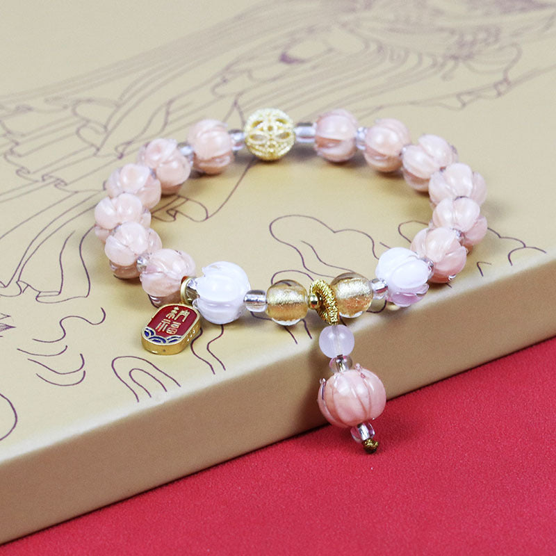 Glaze Light Luxury High-grade Color Fluorite Hydrangea Bracelet