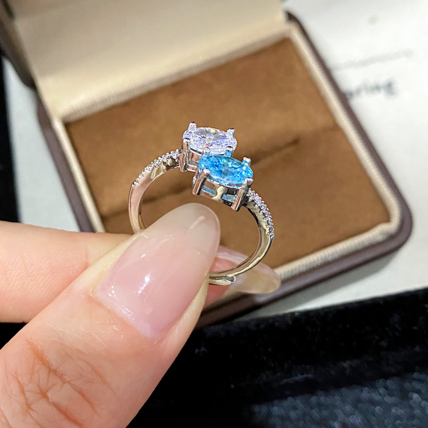 Women's Open-end Zircon Fashionable Classy Simple Cold Feeling Goddess Rings