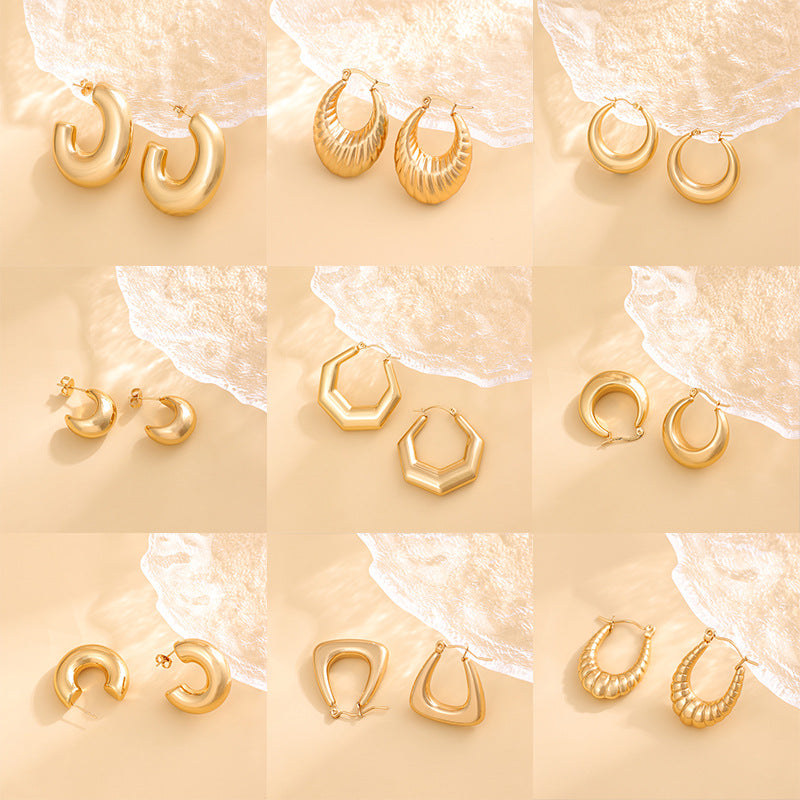 Women's Shaped Tube Style Light Luxury Fashion Simple Luxurious Earrings