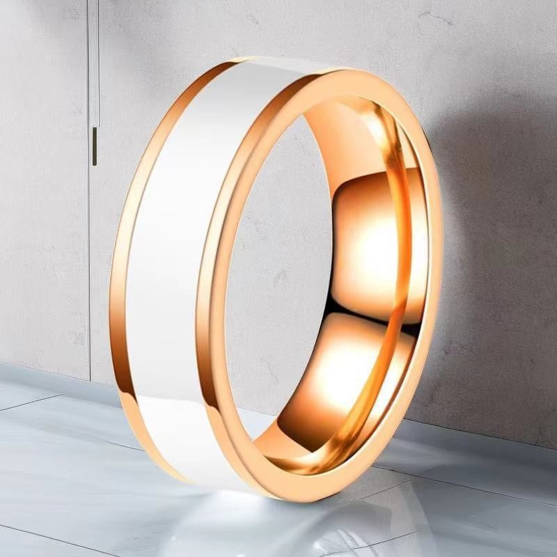 Women's Stainless Steel Female Niche Advanced Style Wide Titanium Simple Ring