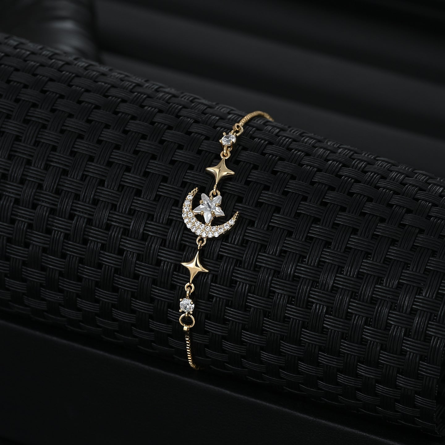 Inlaid Zircon Light Luxury Hand Female Niche Design Star Moon Bracelets