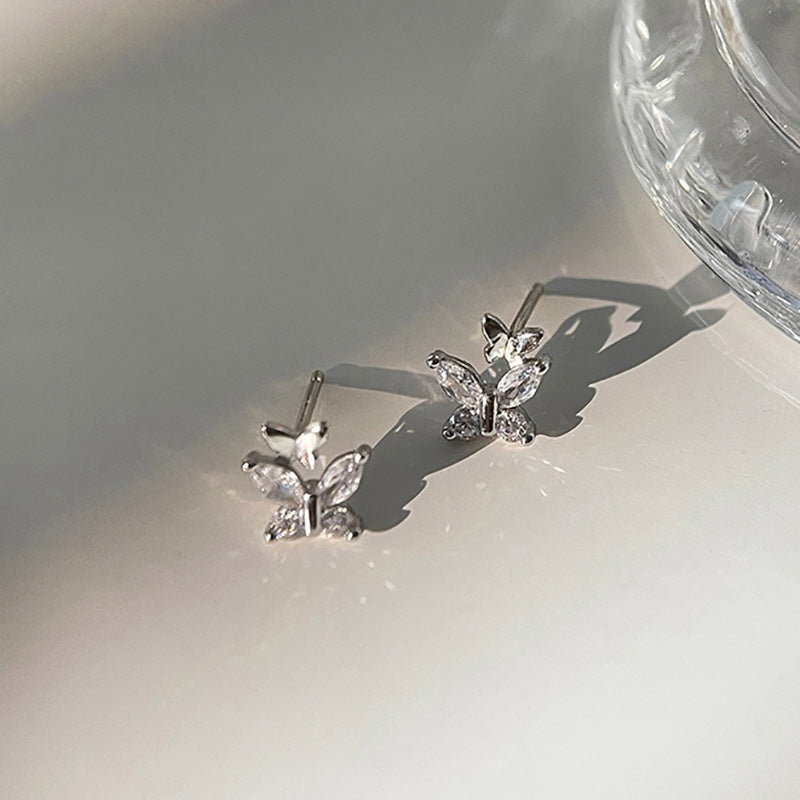 Diamond Light Luxury Butterfly Female Design High-grade Stud Earrings