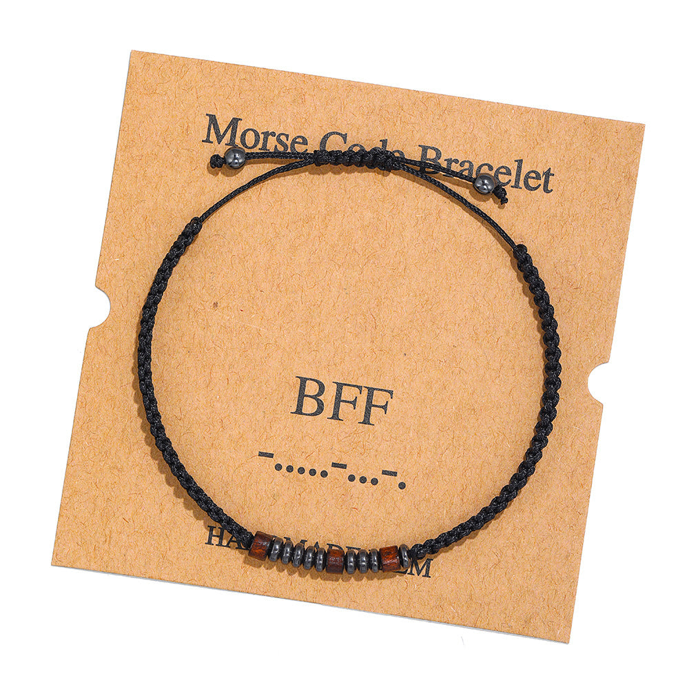 Woven Moss Password Letter Number Couple Bracelets