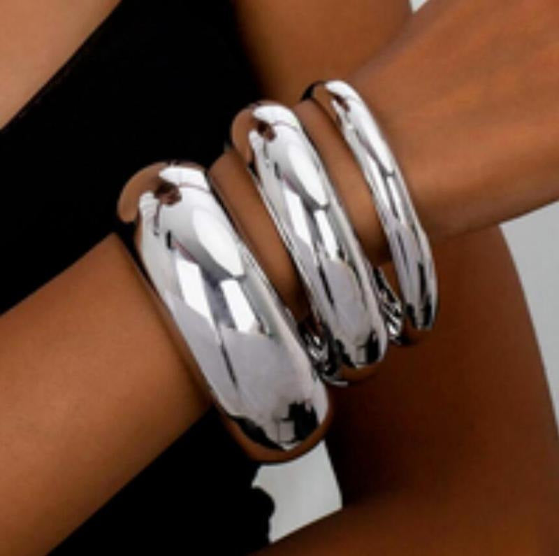 Leaves Glossy Irregular With Personality Stripes Bracelets
