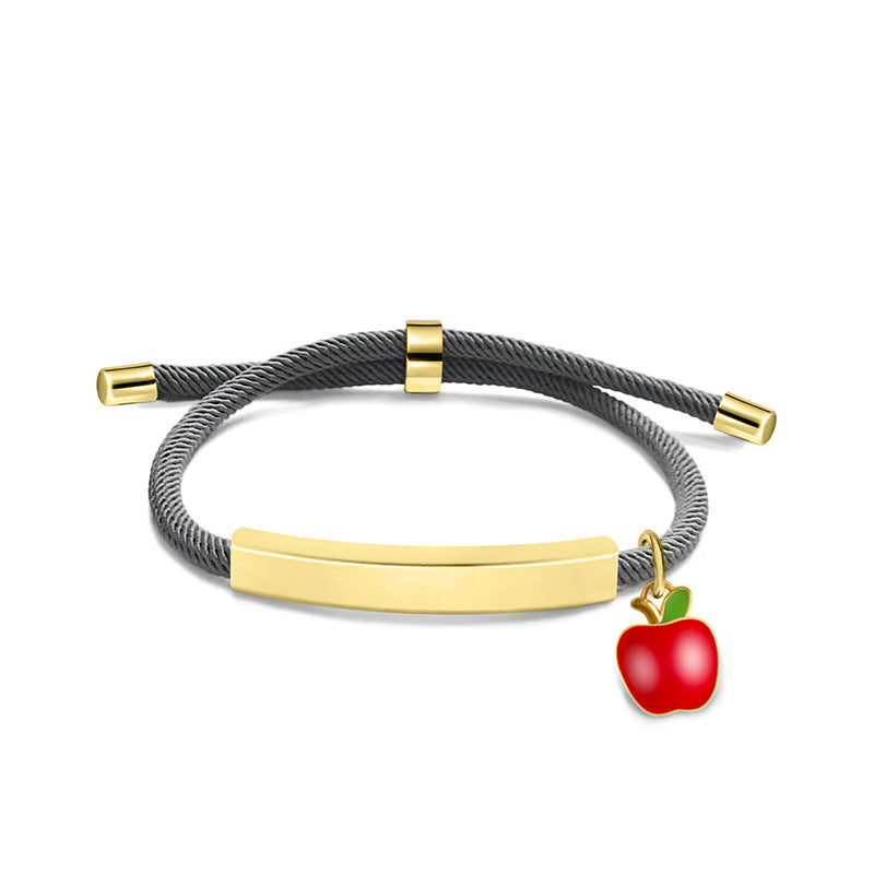 Material Red Apple Accessories Gift Lettering Bracelets