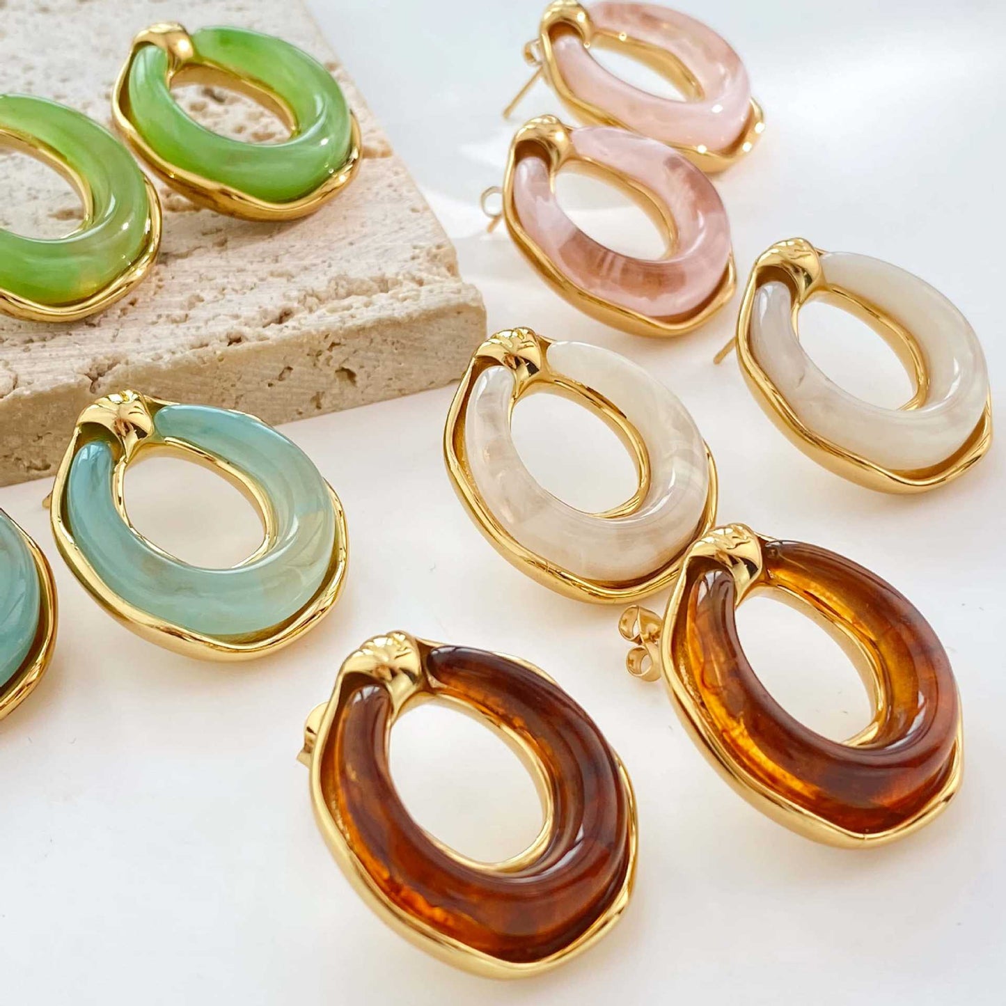 Minimalist Design Resin Ear Fashion Personalized Stud Earrings