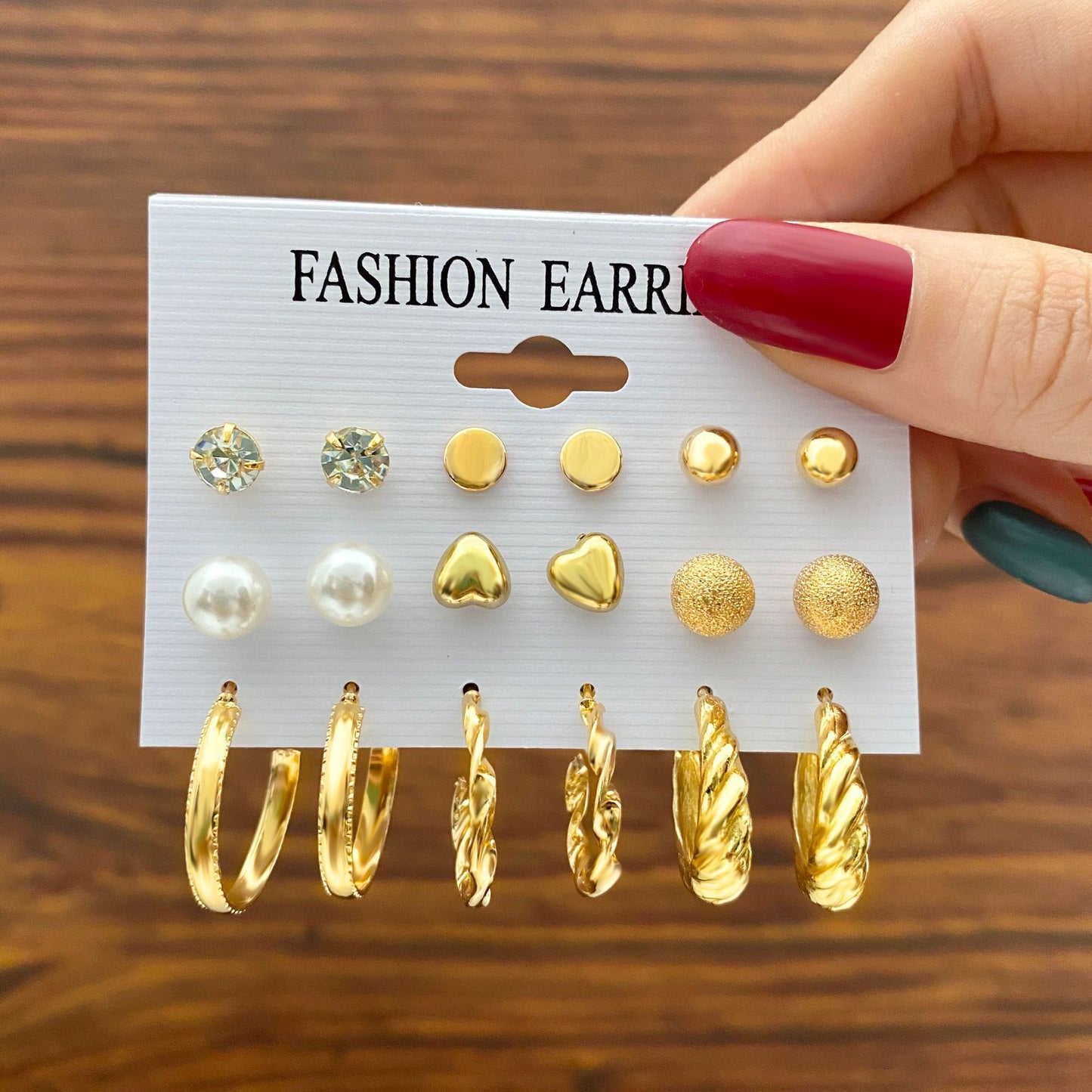 Ear Square Geometric Vintage Pearl Hepburn Style Earrings