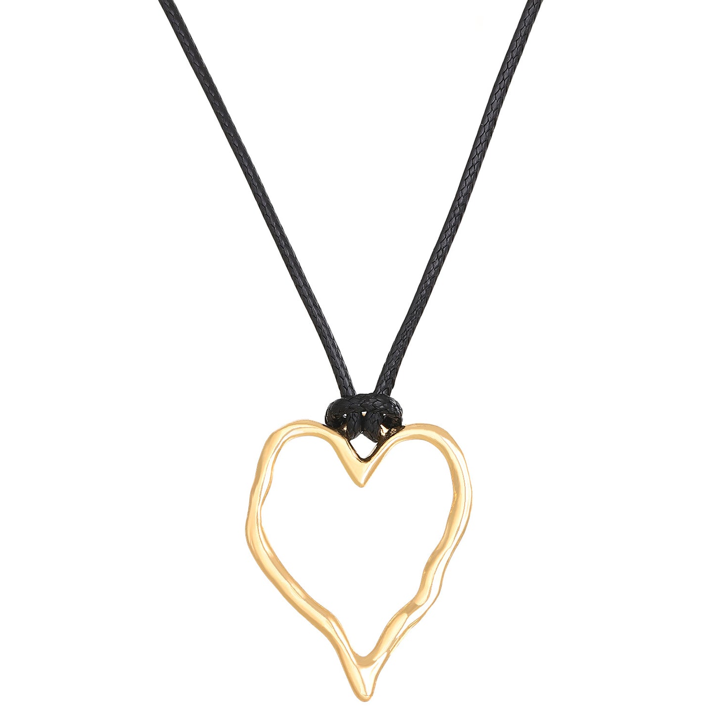 Irregular Heart Hollow Alloy Geometric Wax Necklaces