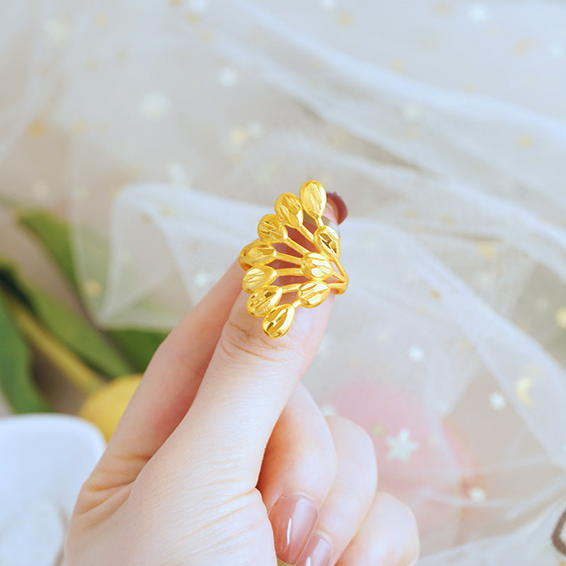 Women's Advanced Design Exaggerated Opening Real Bronze Rings