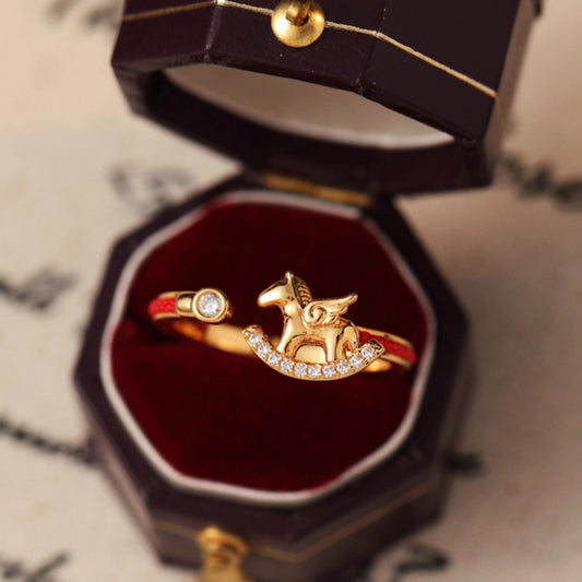 Red Rope Pony Female Immediately Rich Fashion Switchable Rings