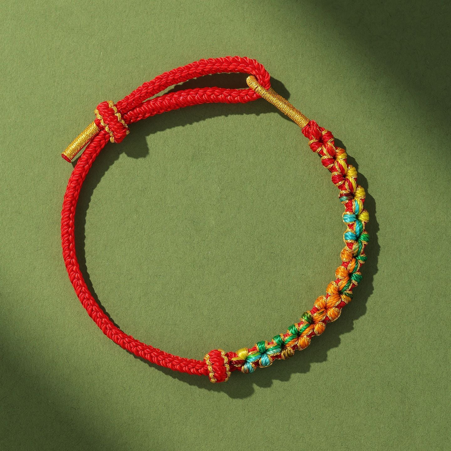Rope Five Gods Of Wealth Hand-woven Peach Blossom Knot Ethnic Bracelets