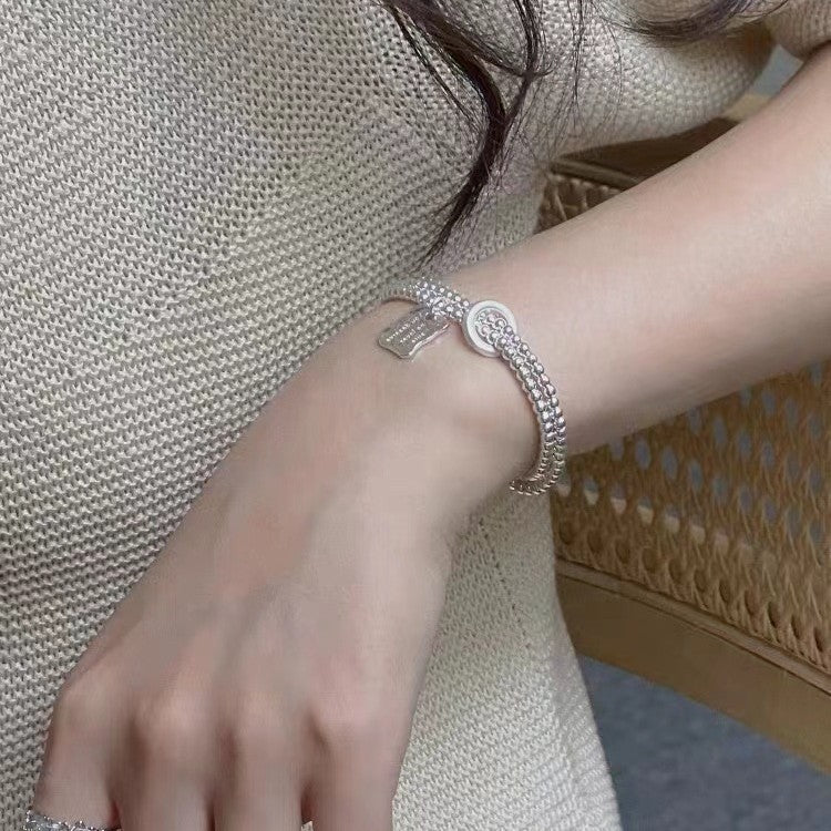 You Deserve To Be Loved Double Layer Sliver Beads Letter Bracelet