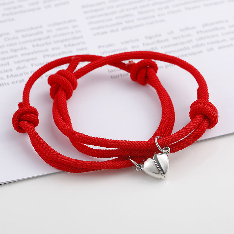 Magnet Couple Milan Red Rope Pair Bracelets