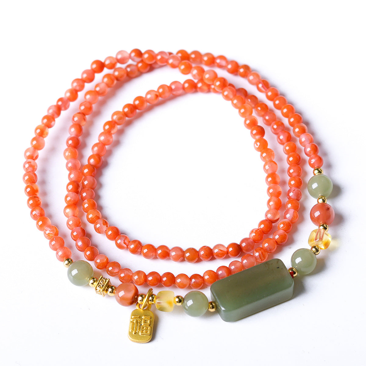 Southern Red Agate Chinese Style Crafts Jade Lucky Bracelet