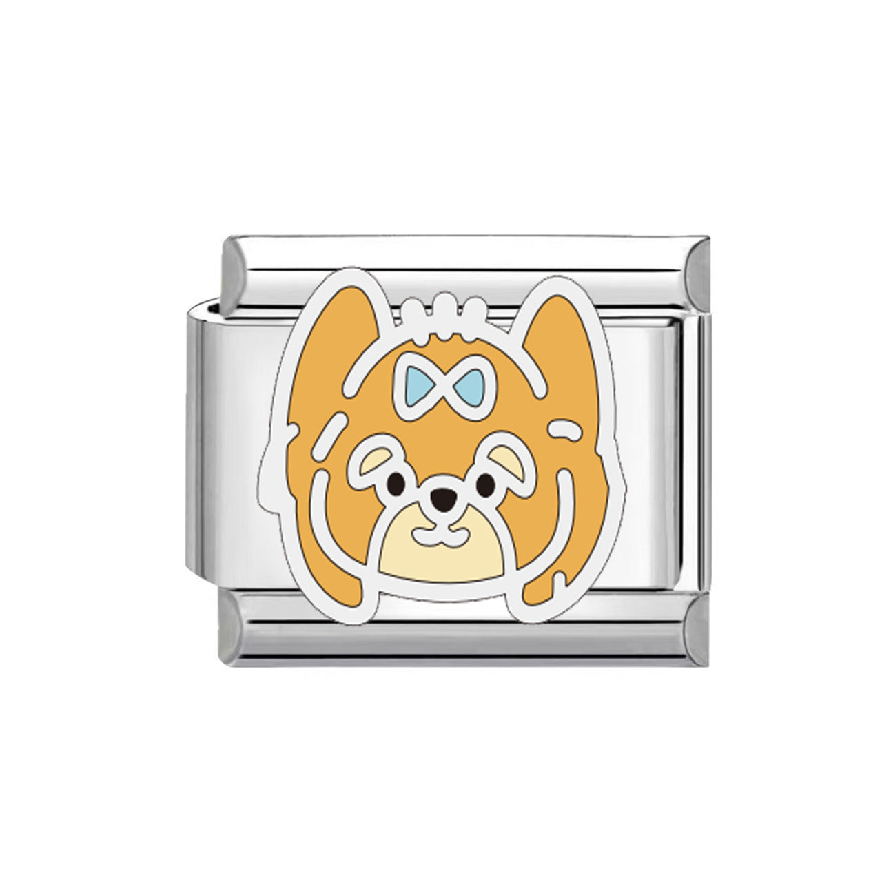 Hot Stainless Steel Italian Module Puppy Pattern Free Bracelet
