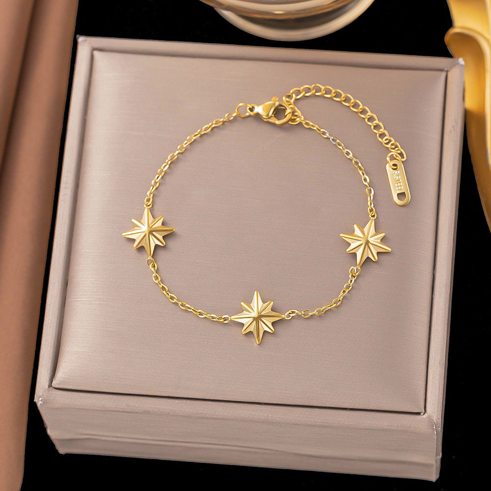 Geometric Titanium Steel Temperament Wild Design Flower Tassel Necklaces