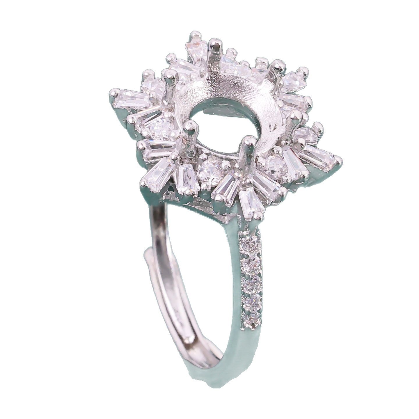 Inlaid Round Zircon Chinese Diamond Natural Rings