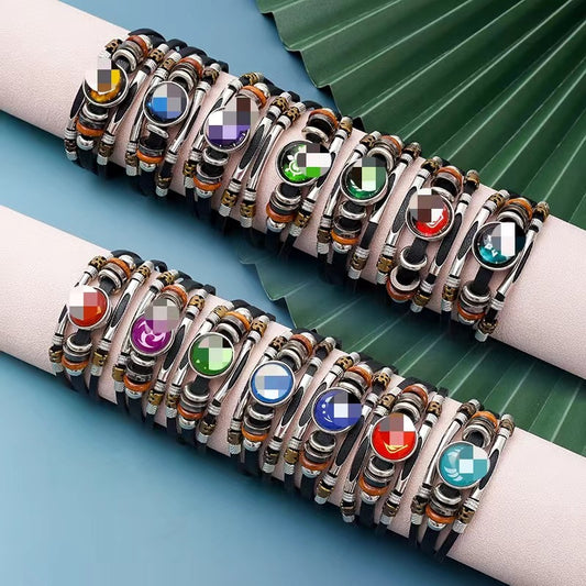Men's Korean Element Luminous Fashion Alloy Snap Button Bracelet