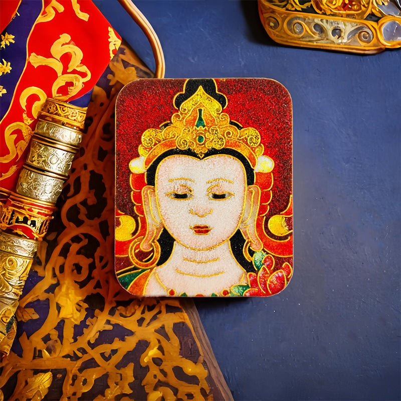 Brass Five Master Buddha Hand Painted Pendants