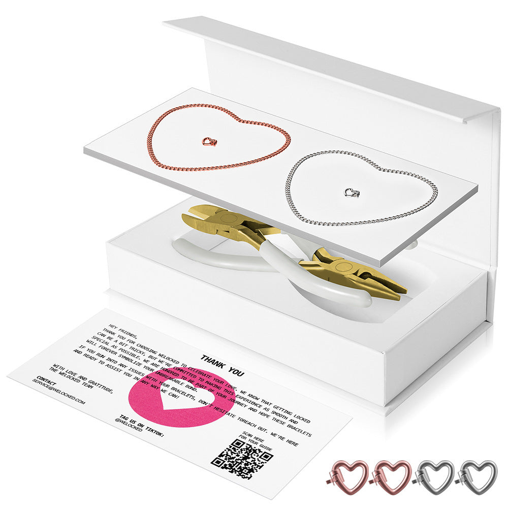 Couple Sier Eternal Lock Cutting Pliers Bracelets