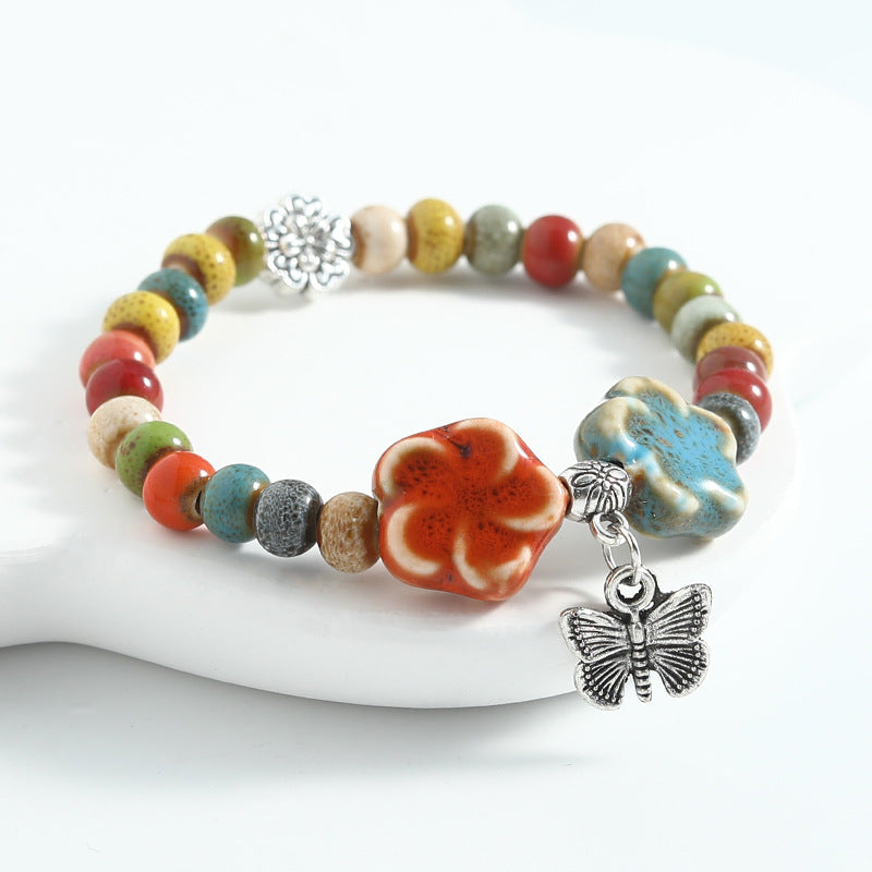 Ethnic Style Ceramic Beaded Artistic Ancient Bracelet