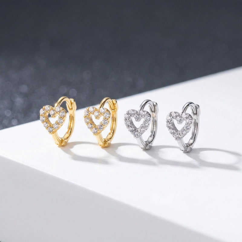 Women's Love Heart Light Luxury High-grade Vacation Earrings