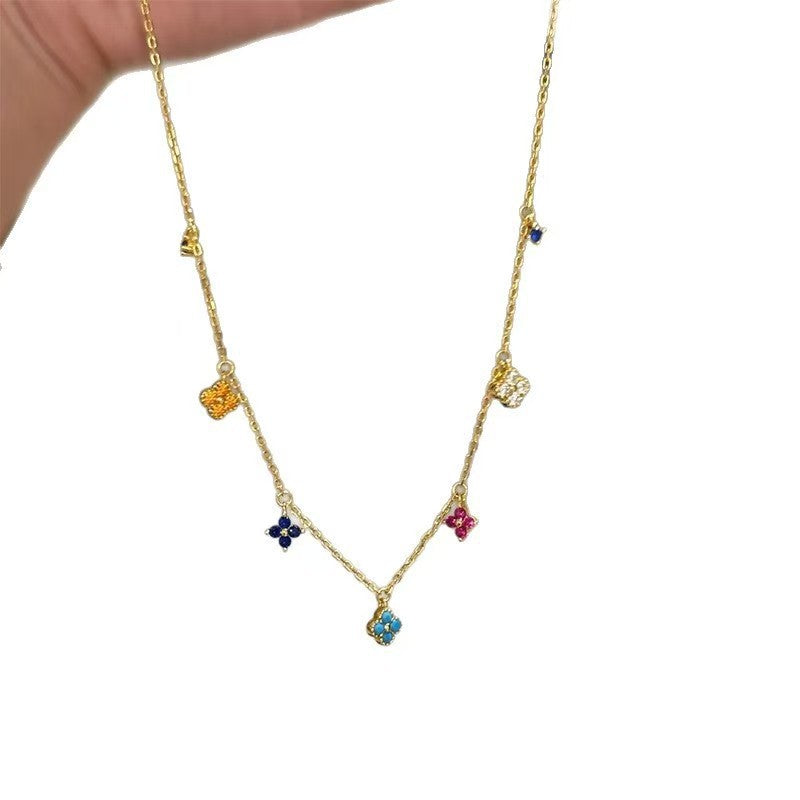 Jardin Monet Rainbow Light Luxury Minority High Sense Sweet Necklace