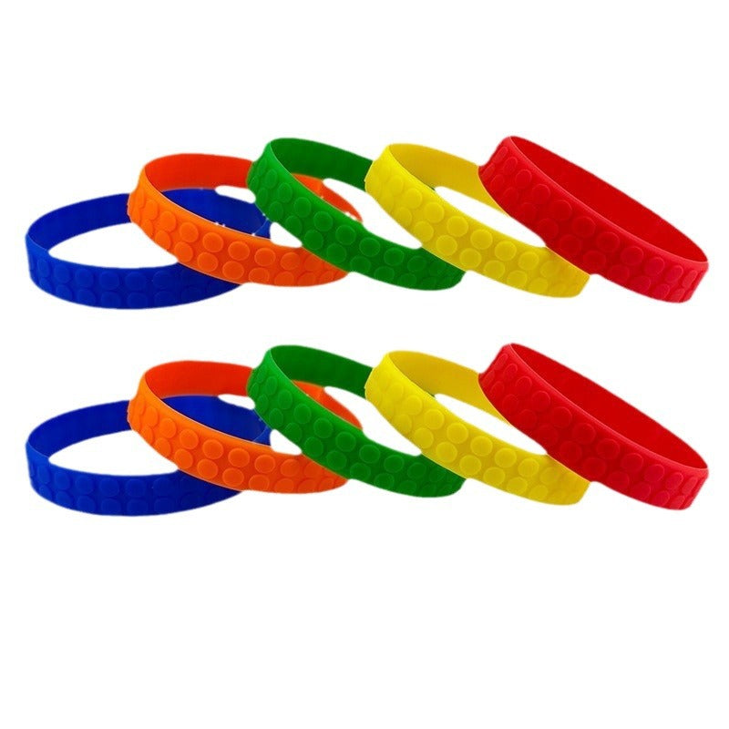 Children's Building Block Party Silicone Rubber Decorative Color Simple Gifts Bracelet