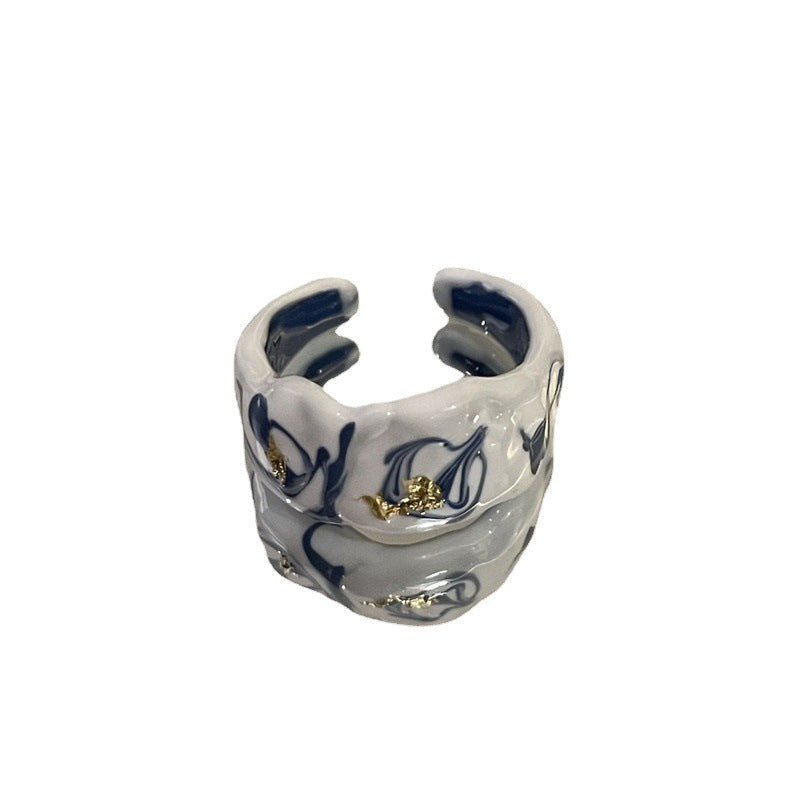 Niche Gold Foil Sealing Glaze Dripping Oil Opening Rings
