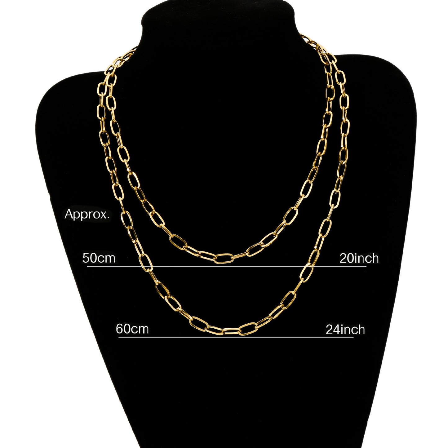 Return Square Line O-shaped Chain Unisex Necklaces