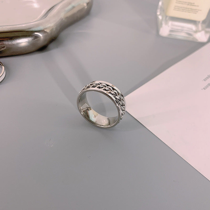 Steel Female Design High-grade Simple Temperament Rings