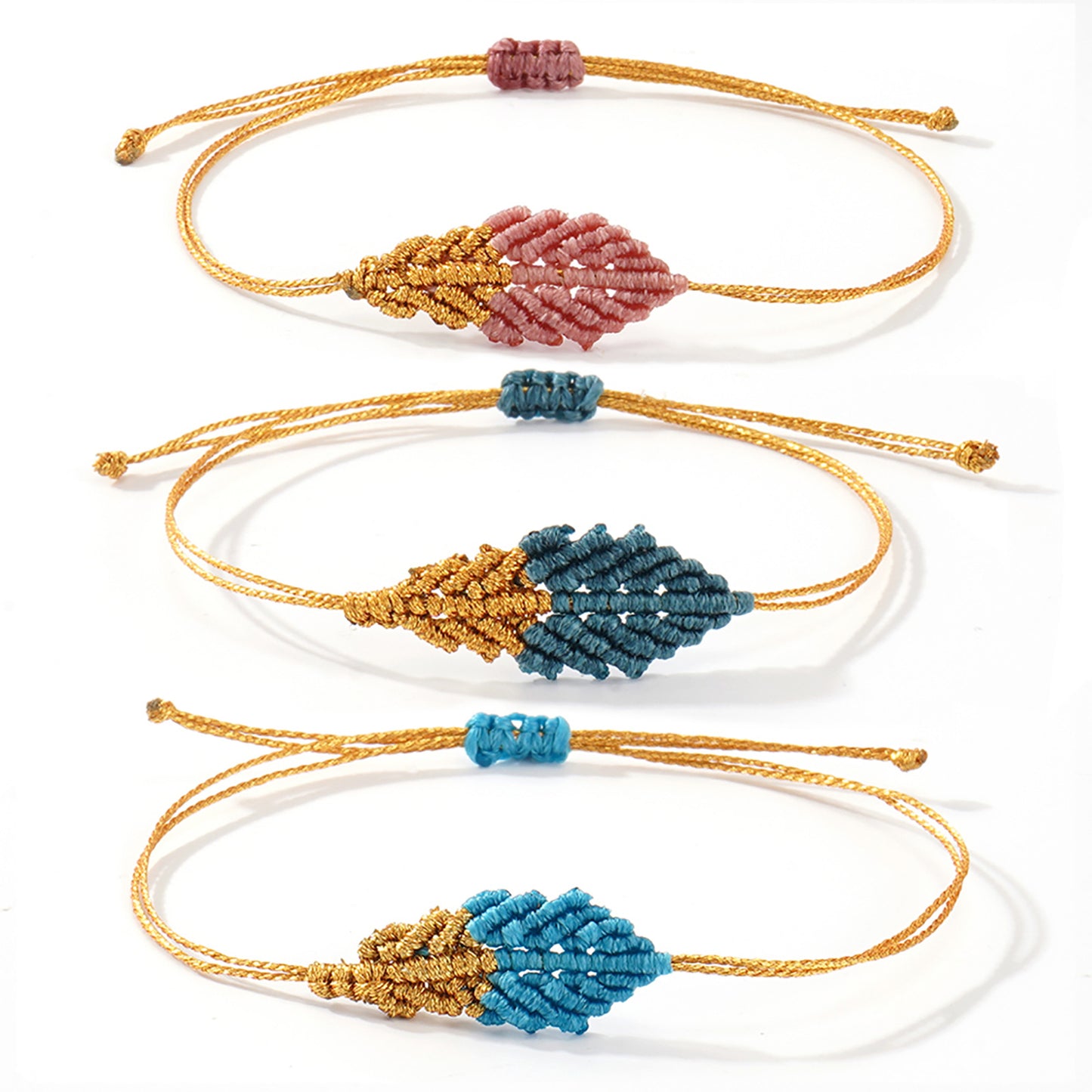 Pink Color Matching Multiple Pieces Adjustable Bracelets